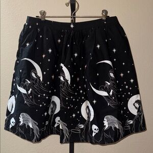 Modcloth x Black Friday Black and White Celestial Skater Skirt Size 14